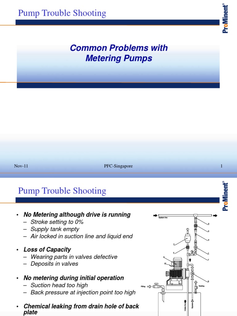 Pump Trouble Shooting: Common Problems With Metering Pumps | PDF ...