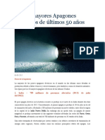 Los 10 Mayores Apagones Eléctricos de Últimos 50 Años