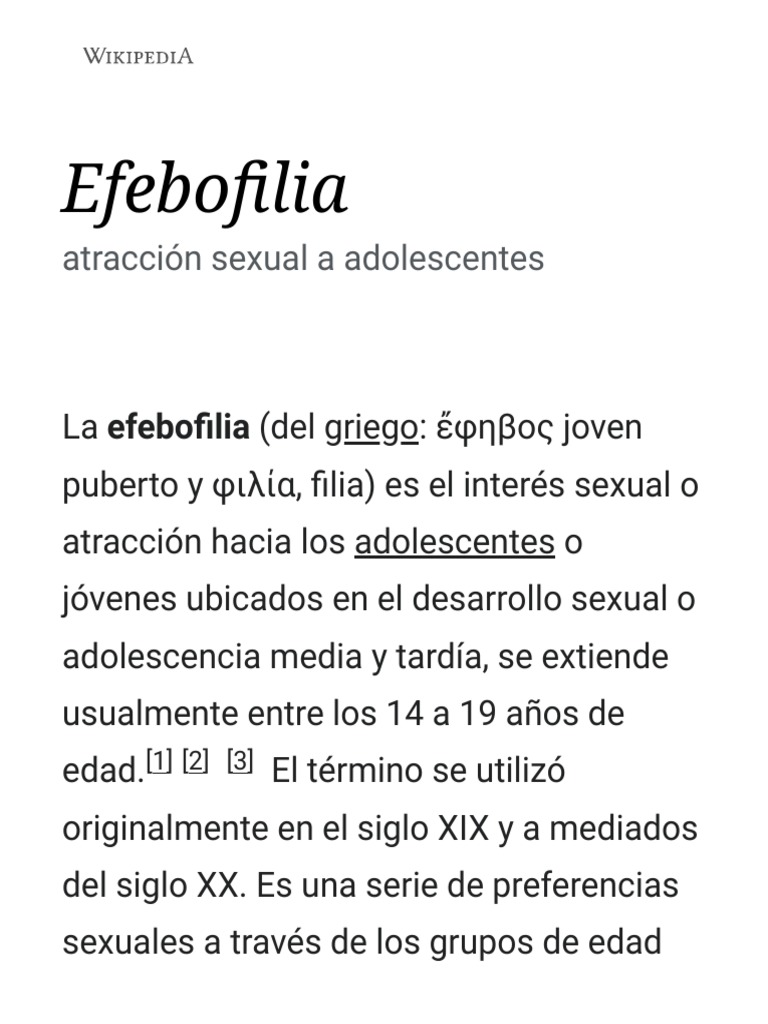 Efebofilia PDF Descargar gratis PDF Orientación sexual Sexo