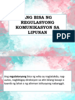 Ang Bisa NG Regulasyong Komunikasyon Sa Lipunan