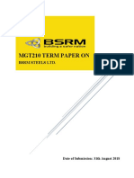 Mgt210 Term Paper On: BSRM Steels LTD