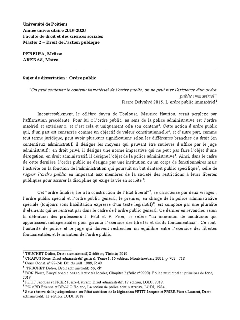 La Jurisprudence Est elle Une Source Du Droit Dissertation Dissertation L'ordre Public | PDF | Dignité | Liberté d'expression