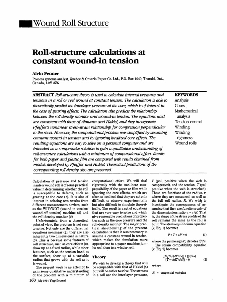 Roll Structure Calculations at Tension | PDF | Numerical Analysis ...