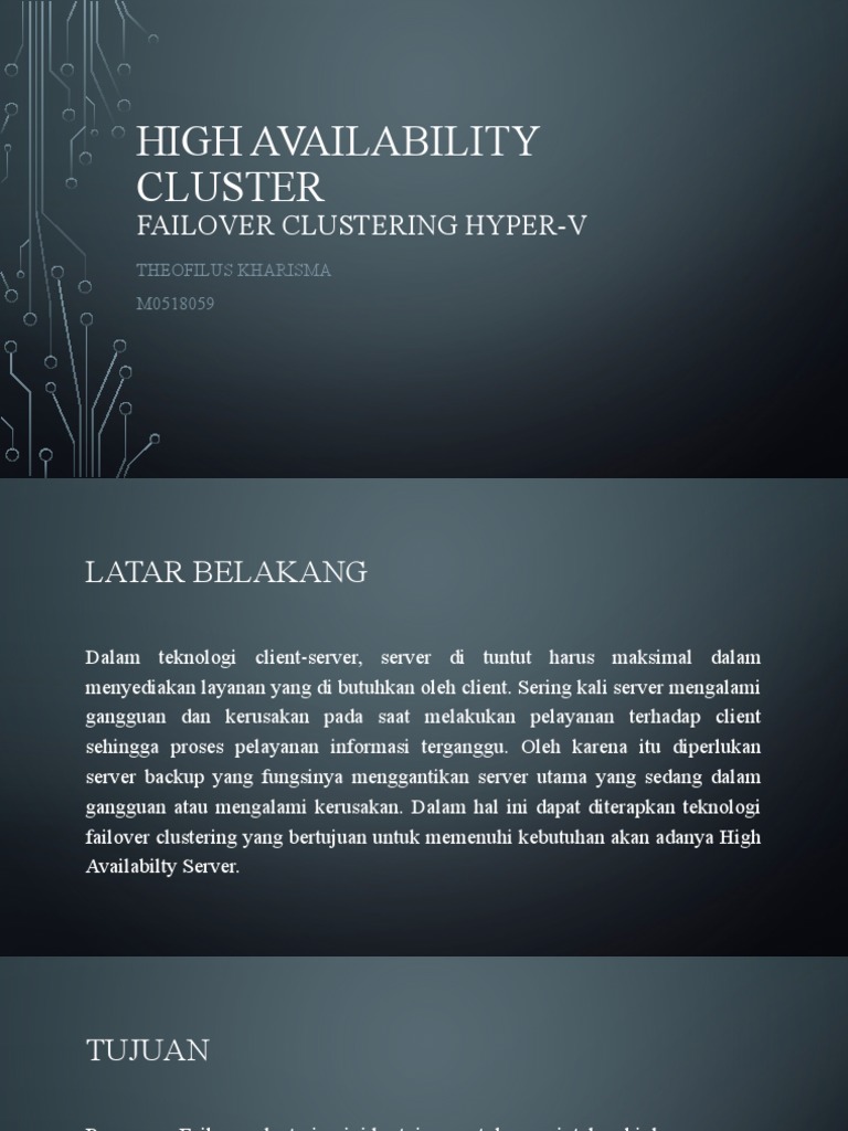 High Availability Cluster - M0518059 - Theofilus Kharisma | PDF