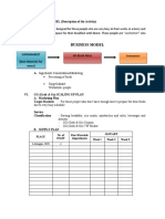 Business Model: Place No. of Staff Raw Materials (Ingredients) January Week 1 Week 2 Week 3