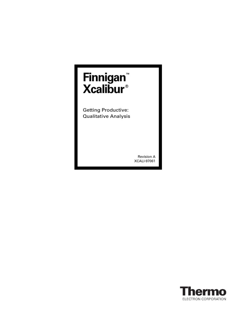 Xcalibur Qualitative Analysis PDF Liquid ChromatographyMass