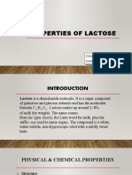 Properties of Lactose: Submitted To: Dr. Chitra Gupta Submitted By: Tejas Milind Tiwari