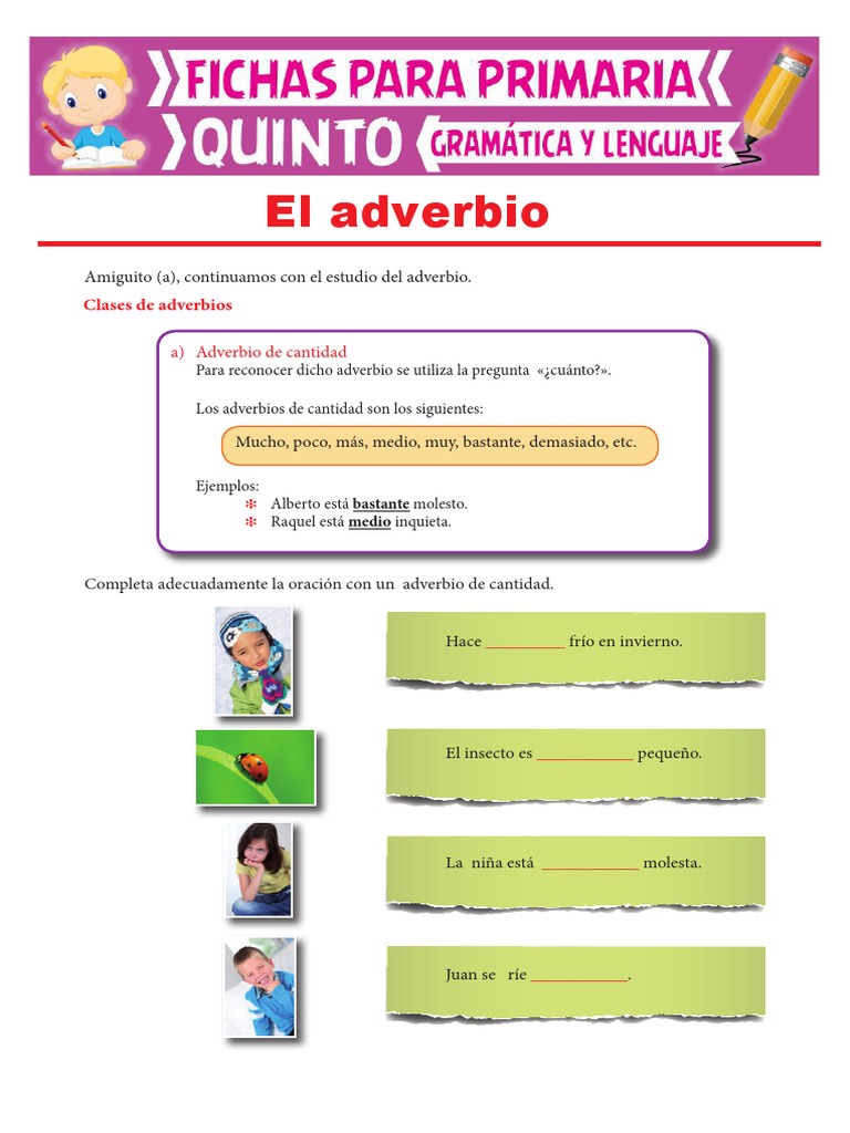 Adverbios de Cantidad: Ejemplos y Actividades | PDF | Adverbio | Ocio