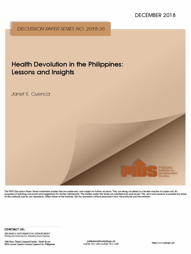 Health Devolution in The Philippines (Recovered) | PDF | Devolution ...