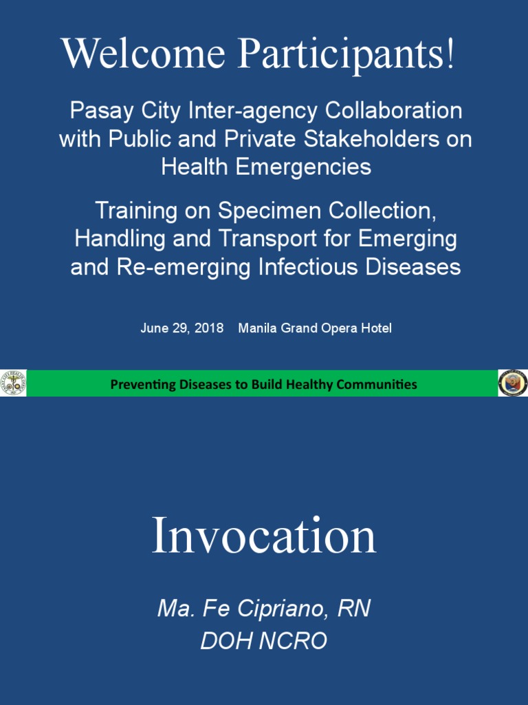 Pasay Specimen Collection Handling and Transport Training | PDF ...