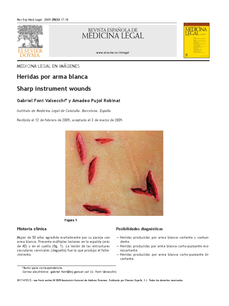 Articulo de Heridas Por Arma Blanca | PDF | Especialidades Medicas ...