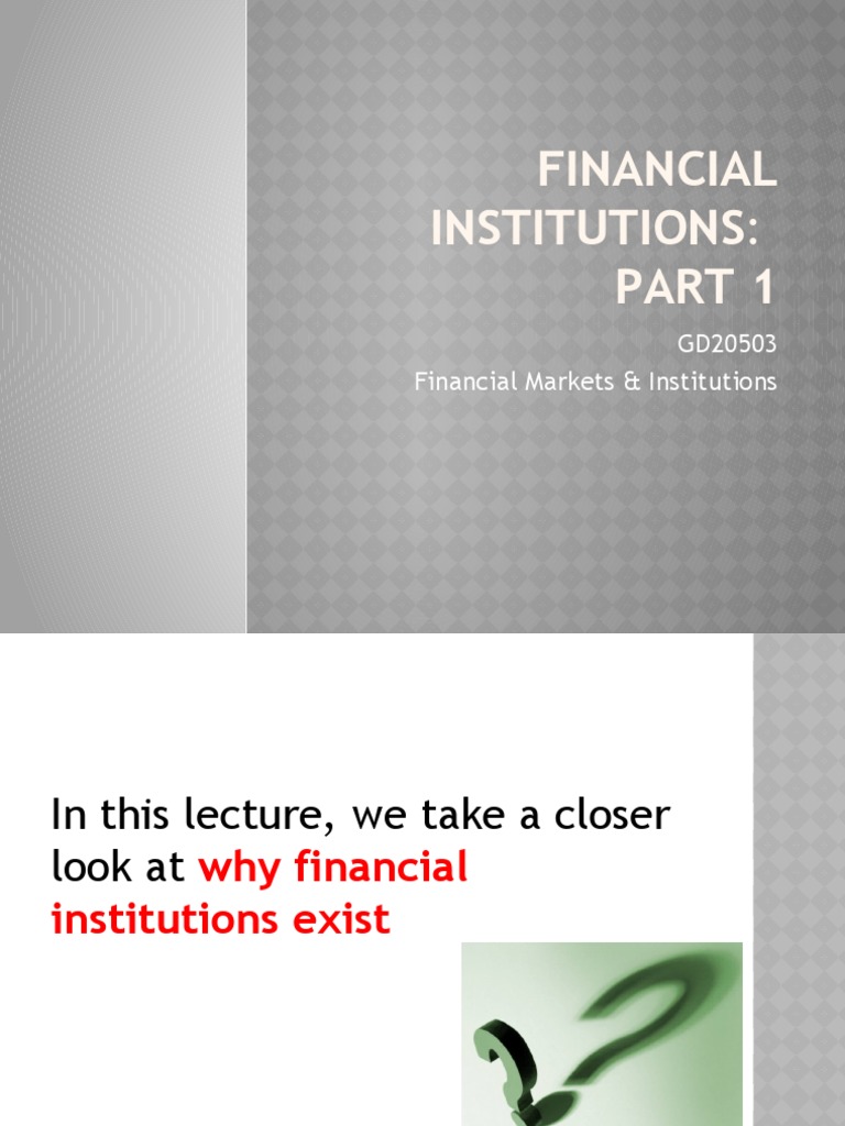 Understanding Financial Institutions PDF Insurance Mutual Funds