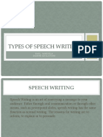Types of Speech Writing: Earl Jamisola Dianne Quilistino