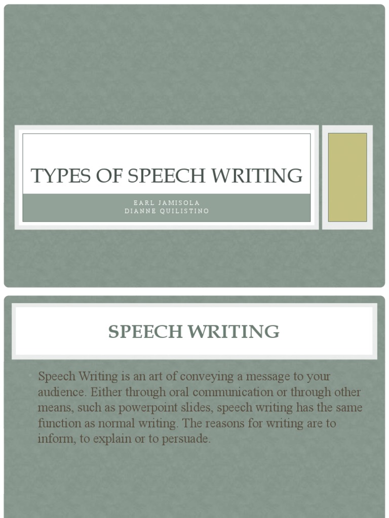types of speech writing pdf