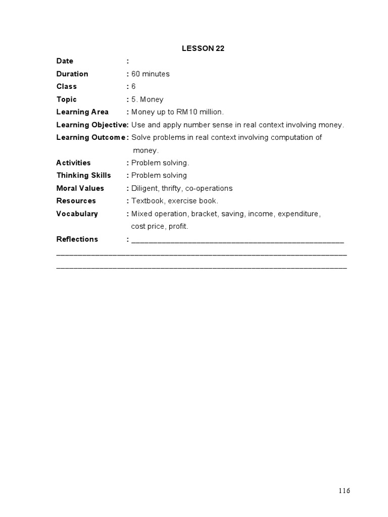 Lesson 22 - Money22 | PDF | Prices | Money