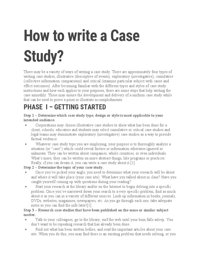 How to Write an Effective Case Study | PDF | Case Study | Proofreading