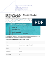 KEN1 SAP Tcode For - Maintain Number Range: COPA - IST: Transaction KEN1 Technical Data Table