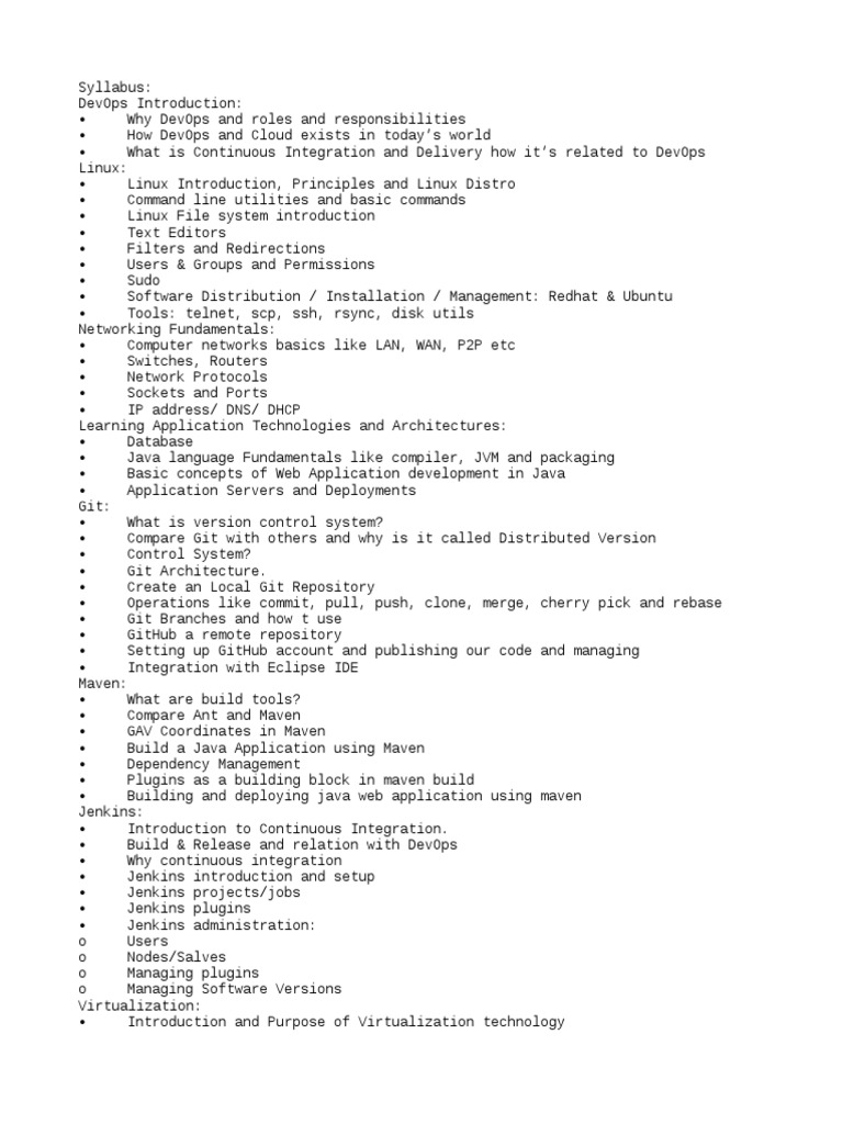 Devops Syllabus | PDF | Information Technology Management | Information ...