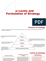 The Levels and Formulation of Strategy
