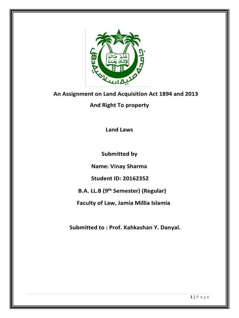 Land Acquisition Act 1894 Case Laws