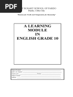 A Learning IN English Grade 10: Holy Rosary School of Pardo Pardo, Cebu City