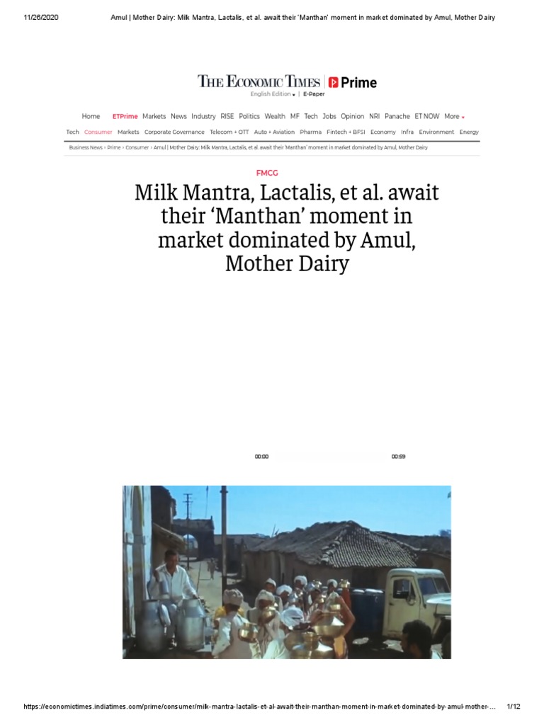 Amul - Mother Dairy - Milk Mantra, Lactalis, Et Al. Await Their Manthan ...