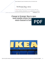 Ikea - Change in Strategy - Ikea To Open More Smaller Stores Focus On Omni-Channel in India