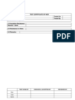 Test Certificate of NGR Client: Tested On Plant: Tested by Location: 1.0 Insulation Resistance: Resistor - Earth 2.0 Resistance in Ohms 3.0 Remarks