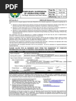 Temporary Suspension of Operations Form: For Bingo, Electronic and Poker Games