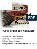 Topic 7: Traditional Banking Products
