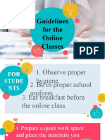 Guidelines For The Online Classes