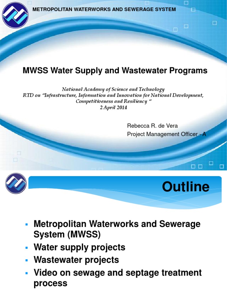 MWSS Water Supply and Wastewater Overview | PDF | Sewage Treatment ...