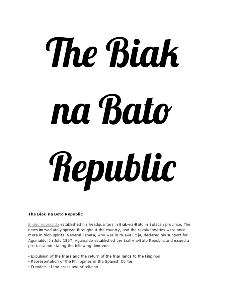 The Biak Na Bato Republic | PDF | Philippines | Government