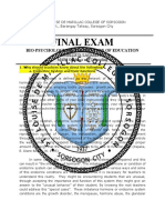 Final Exam: Bio-Psychological Foundation of Education