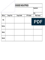 Essdee Industries: Problem Date:-4M Area Change Point Change Details IPP Followed Why Changed Man Department