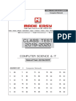 Class Test 2019-2020: Computer Science & It