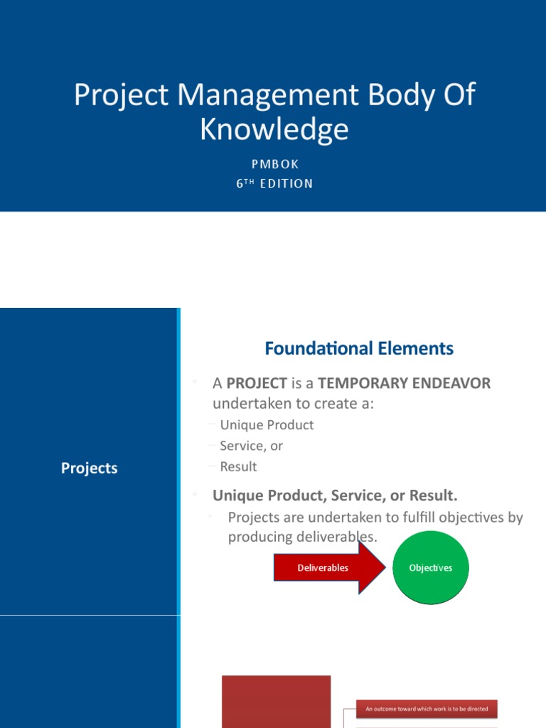 Project Management Body of Knowledge: Pmbok 6 Edition | PDF | Project ...