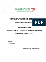 Universitatea Tomis Constanta: SC Dedeman SRL Bacău