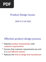 Product Design Issues: INDR 371 Fall 2020