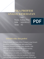 Etika Profesi Analis Kesehatan