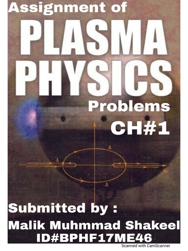 Assignment of Plasma Physics PDF | PDF
