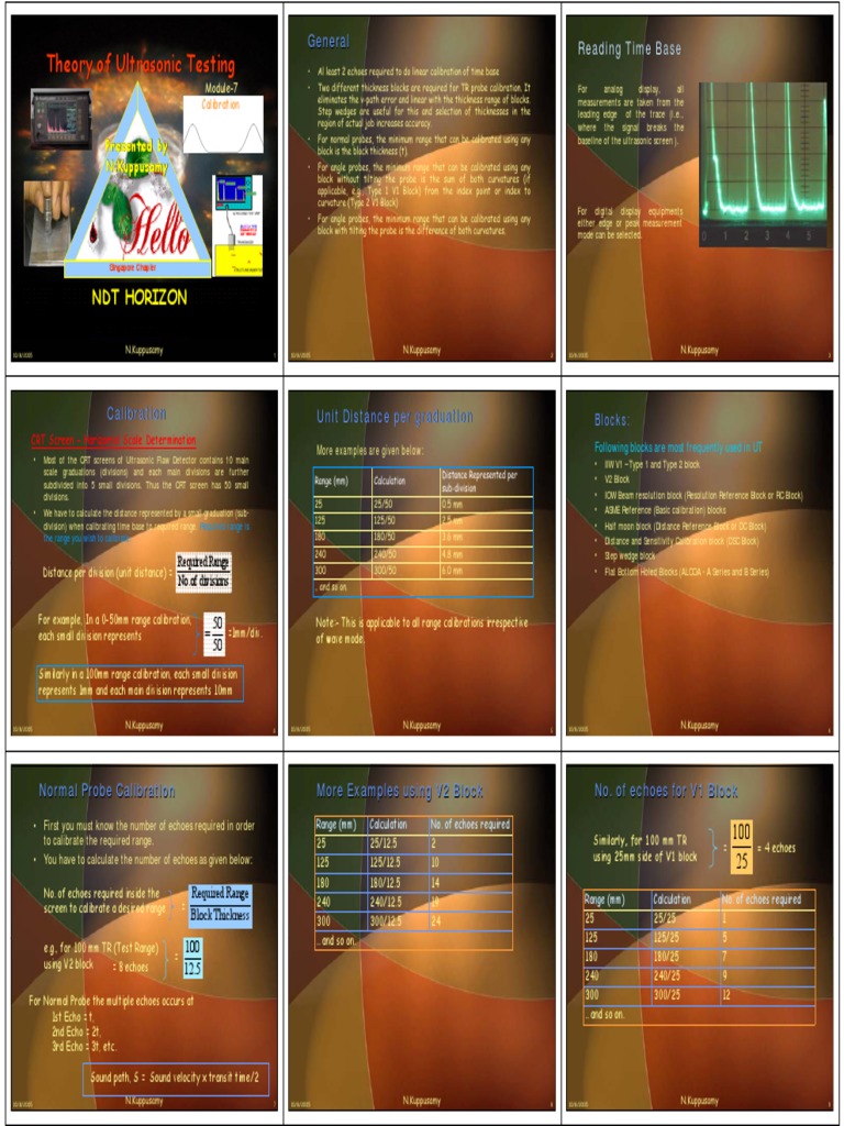 Ultrasonic Testing Calibration Guide | PDF | Distance | Calibration