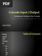 Console Input / Output: Reading and Writing To The Console