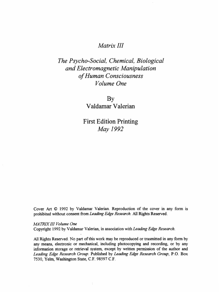 Valerian - Matrix III Vol-One | PDF | Grammatical Conjugation | Influenza