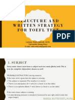 Structure and Written Strategy For Toefl Test