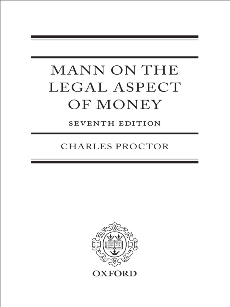 Mann On The Legal Aspect Of Money Pdfdrive Pdf Economic And Monetary Union Of The European Union Money