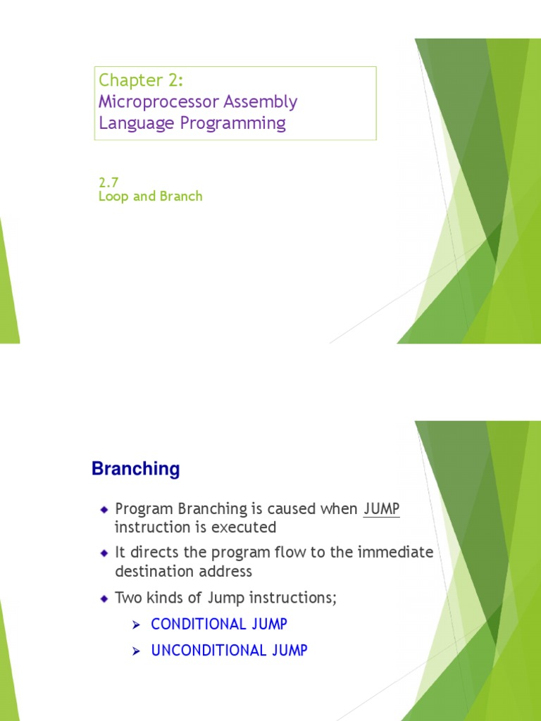 Microprocessor Assembly Language Programming: 2.7 Loop and Branch | PDF ...