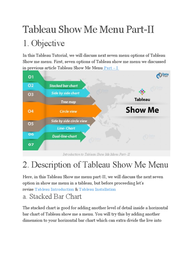 Tableau Show Me Menu Part 22 PDF Chart Hierarchy