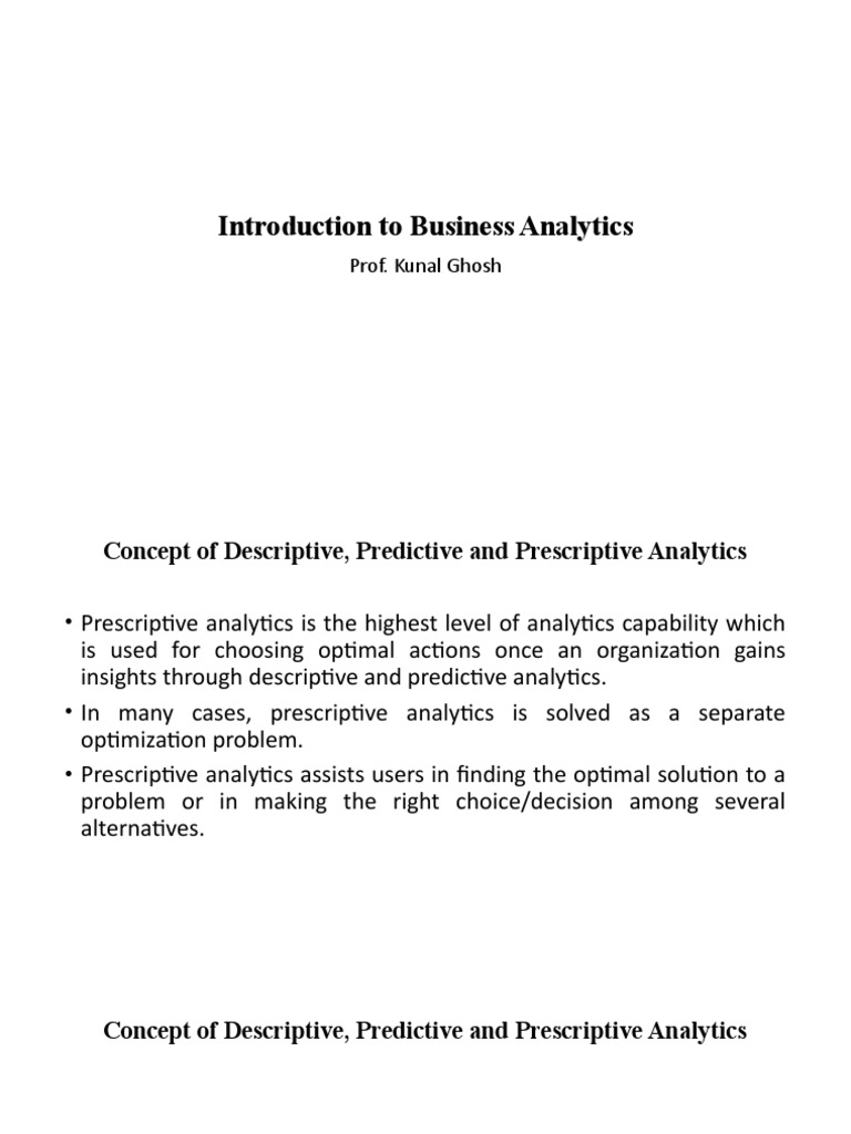Business Analytics: Types & Techniques | PDF | Analytics | Predictive ...