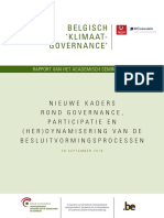 Belgisch Klimaatgovernance' - Nieuwe Kaders Rond Governance, Participatie en (Her) Dynamisering Van de Besluitvormingsprocessen (2018)